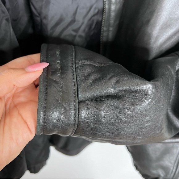 Wilsons Leather Jacket Men XL zip up Black Coat Genuine 90s Y2K - Picture 4 of 11